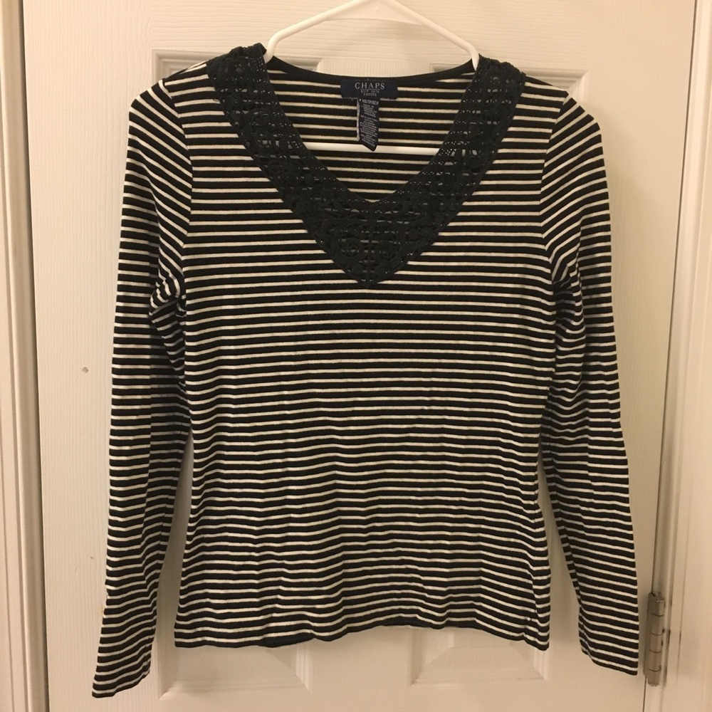 Chaps Striped long-sleeved shirt.